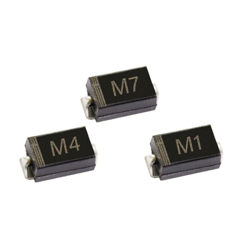 50Pcs SMD Rectifier Diode DO-214AC M7F M7 M4 M2 M1 1A 50V 100V 200V 400V 600V 800V 1000V SMA Electronic Silicon Diodes