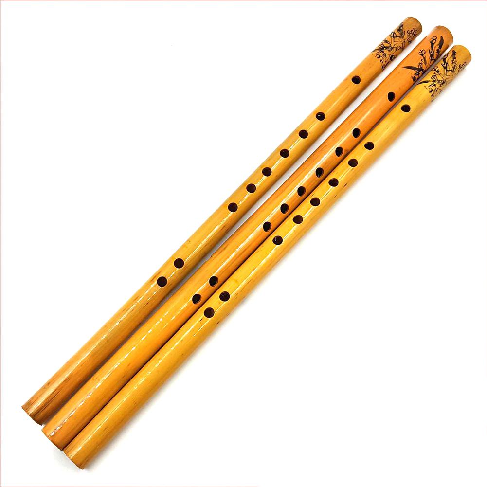44cm traditionelle kinesiske 6 hullers bambusfløjte lodret fløjte musikinstrument kinesisk dizi transversal flauta