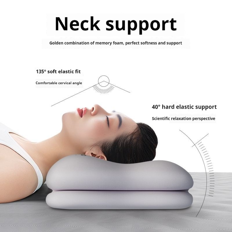 Ergonomisk memory foam pude til alle sovepositioner, multizone støtte, nul tryk, dyb søvn, lindring af nakkesmerter