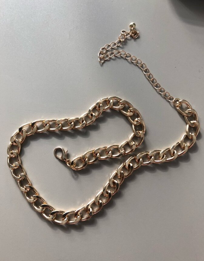 Collier gothique pour femmes, bijoux de , chaîne de clavicule exagérée, collier Punk pour Couple,: gold