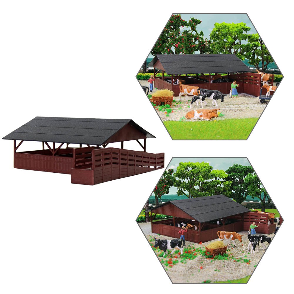 1pc 1:87 husdyr storfe stall hester stall vin rød ho skala byggesett for husdyr  jz8701wr