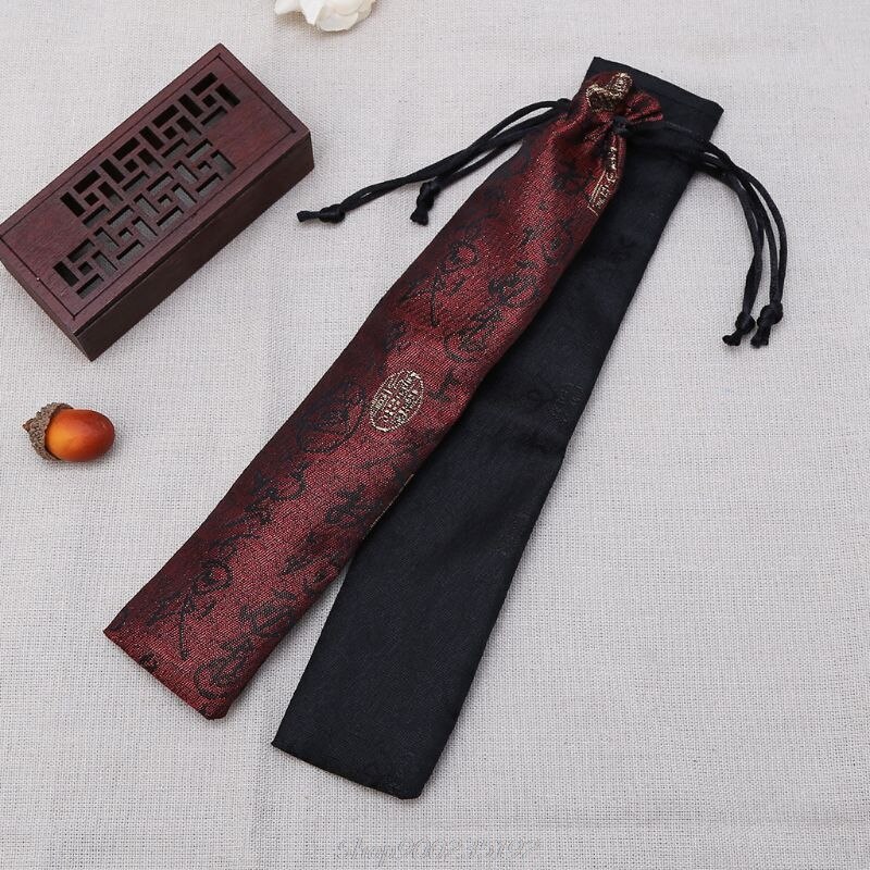 Kinesisk kalligrafi stil dekorativ folde hånd blæser taske støvtæt holder beskyttelses taske cover   jy25 20