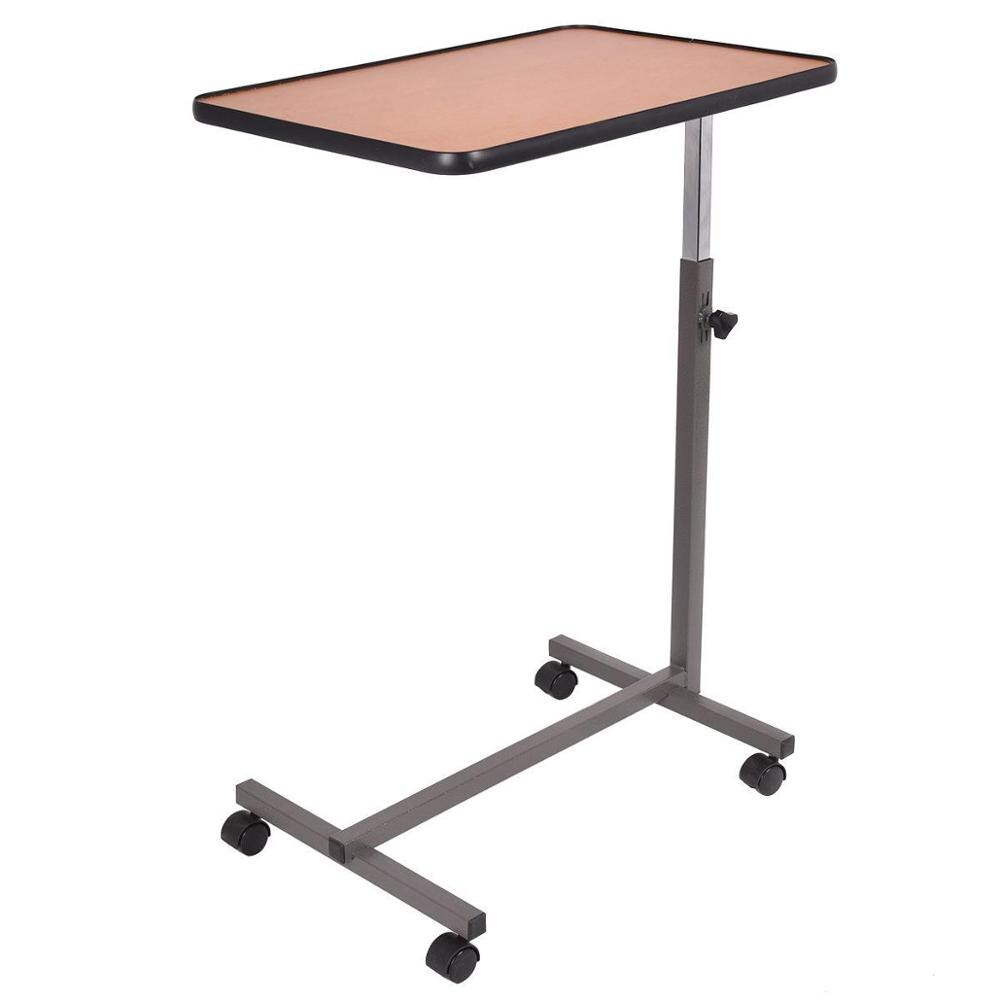 Overbed Rolling Table Over Bed Laptop Food Tray Hospital Desk With Tilting Top