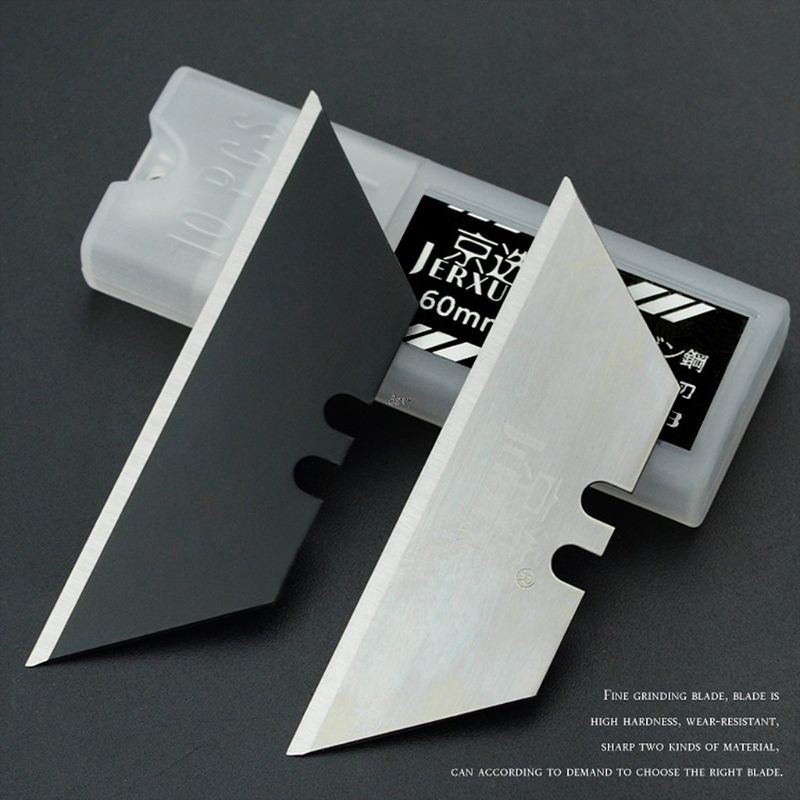 10 stk specielle knivblade stålmateriale brugskniv trapezblade udskiftning gør-det-selv kunsthåndværksskærerværktøj