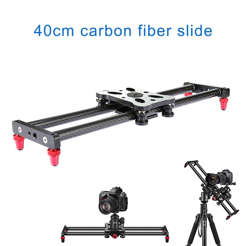 15.7Inch Carbon Fiber Camera Slider Track with 4 Roller Bearing for Video Movie Making: Default Title