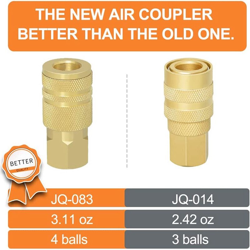 12Pcs 1/4-Inch Messing Vrouwelijke Industriële Koppeling, 1/4 Inch Npt Threads, quick Connect Air Coupler