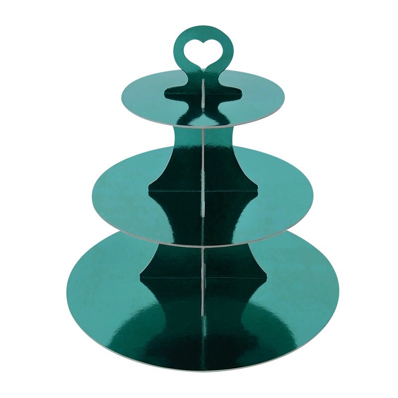 3 Tier Cake Holder Transparent Round Acrylic Cupcake Cake Stand Assemble Disassemble Birthday Tools Party Stand Decoration: green cake stand