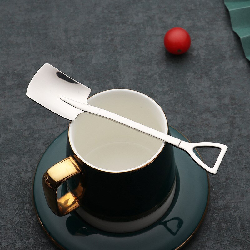 Cuchara de pala de acero inoxidable 304, cuchara pequeña para café, postre, helado, pala de ingeniería, cuchara de sandía: 304  PT