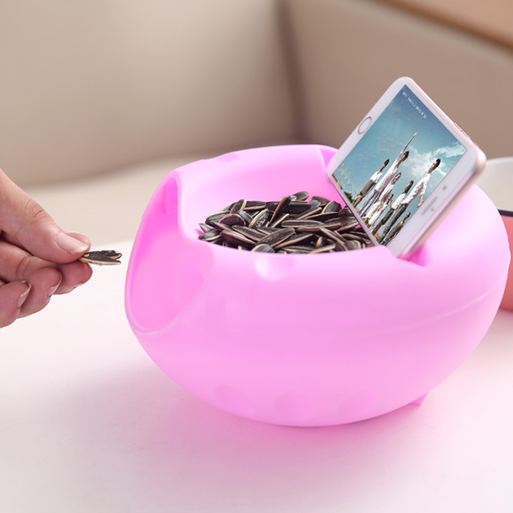 1 Pcs Modern Living Room Shape Lazy Snack Bowl Plastic Double Layers Snack Storage Box Bowl Lazy Fruit Plate Bowl