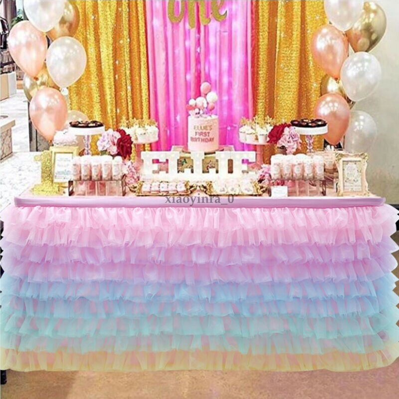 Tüll Ballettröckchen Tisch Felsen Tüll Geschirr für Hochzeit Dekoration Baby Dusche Party Hochzeit Tabelle Sockel Hause Textil 185x77cm