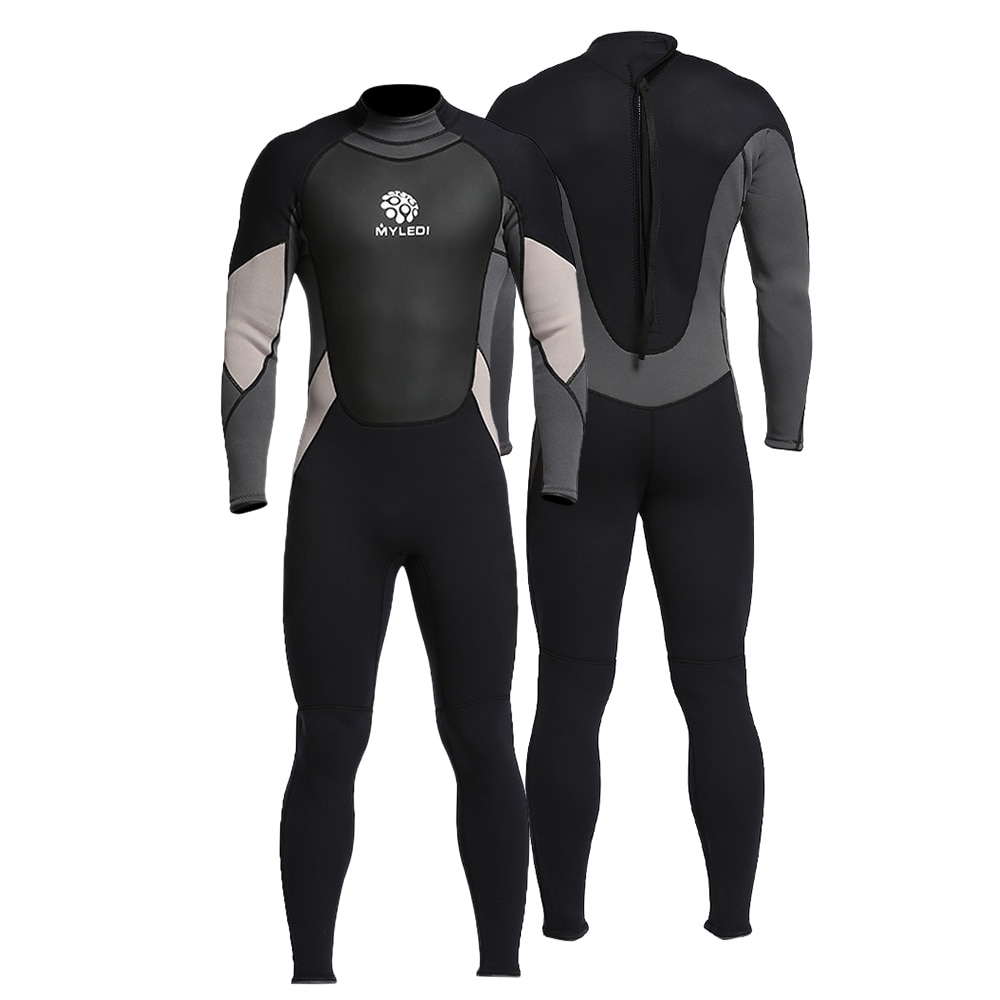 Men's Neoprene Wetsuit One-Piece Full body 3mm Back Zip Scuba Dive Wetsuit Swimming Surfing Diving Snorkeling Suit Jumpsuit