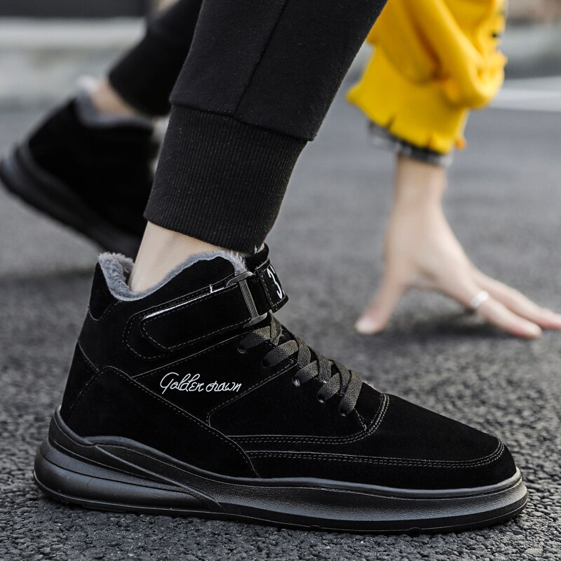 Vinter män skor utomhus promenader sneakers halkfria fritidsskor bomull varma bekväma herr sneakers