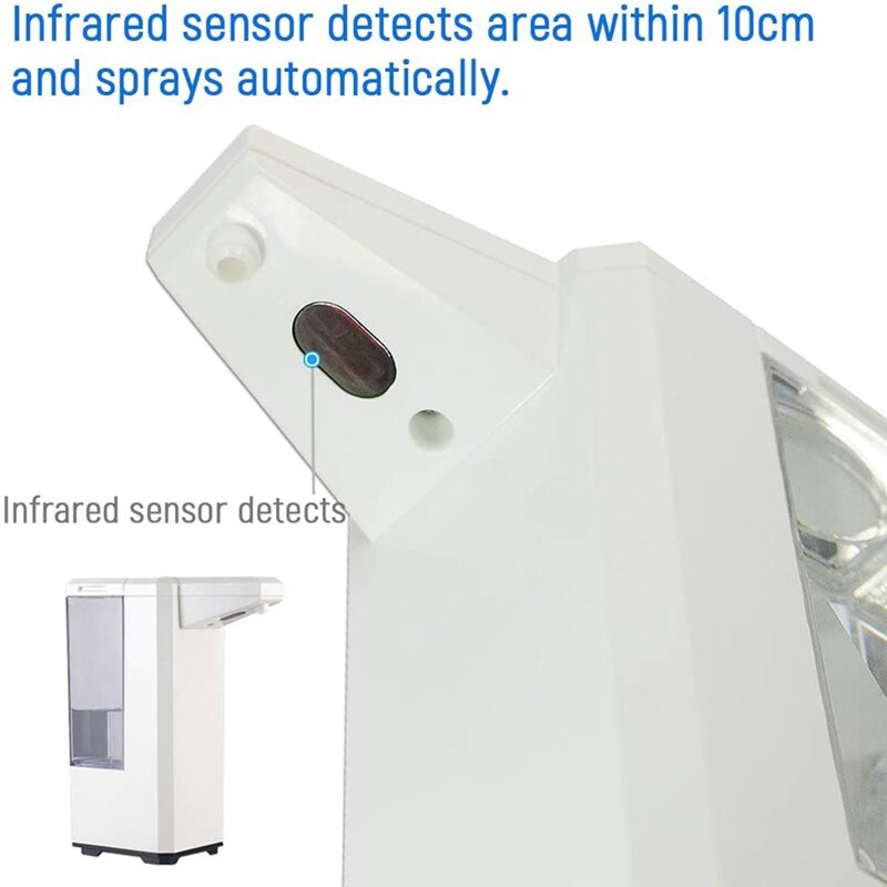 Automatische Alcohol Dispenser Touchless Spuitmachine Sensor Druk Zeepdispenser 500Ml Zeepdispenser Geschikt Voor Thuis