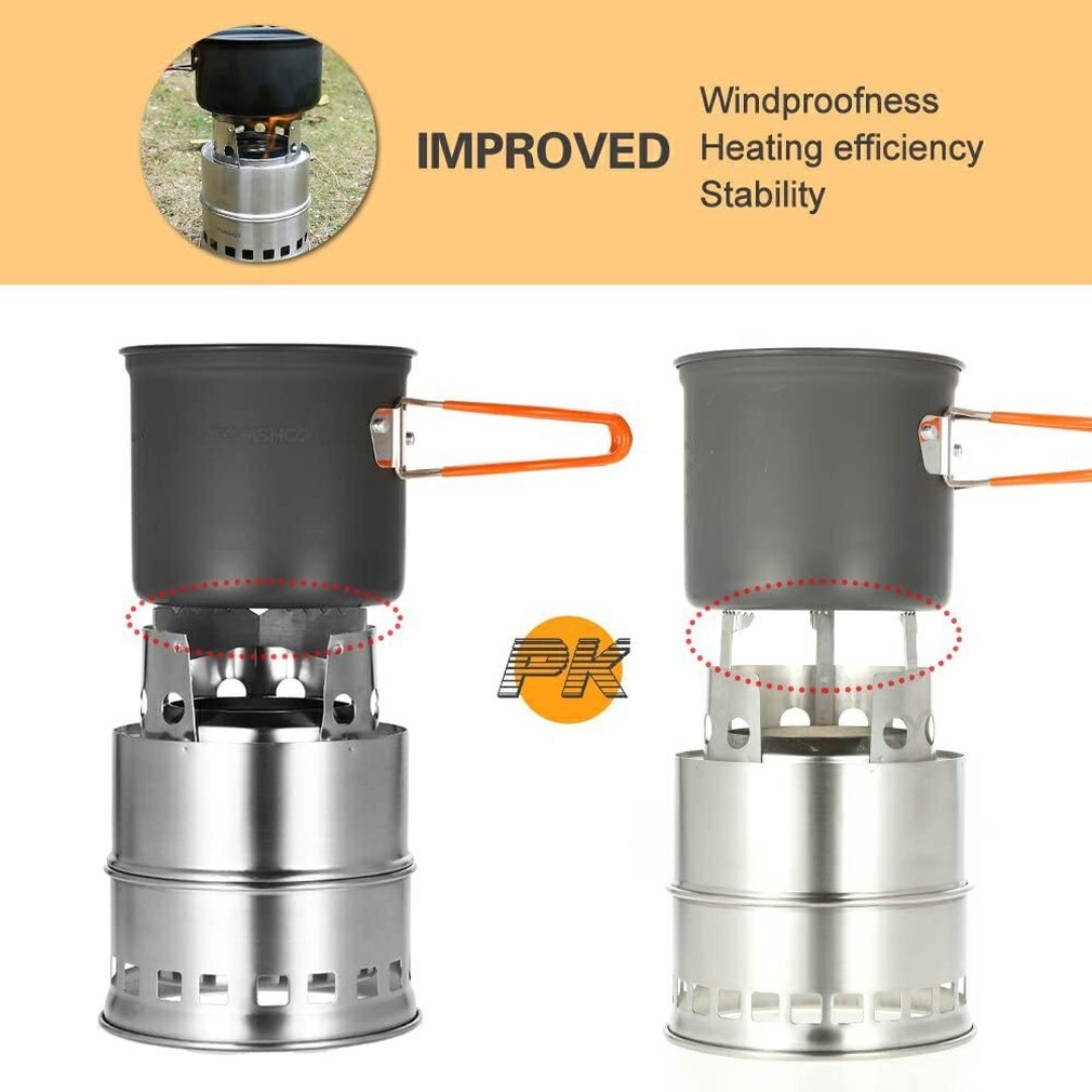 Folding wood stove stainless steel windproof outdoor stove Split Efficient burning Ordinary outdoor environment