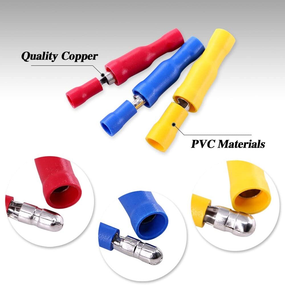 280PcsBox Cable Lugs Assortment Kit Wire Flat Female and Male Insulated Electric Wire Cable Connectors Crimp Terminals Set Kit