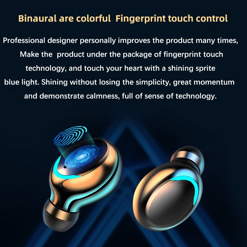 KNUPATH F9-V 5,0 Bluetooth 5,0 Kopfhörer TWS Fingerabdruck berühren Headset HiFI Stereo in-Ohr-Ohrhörer Drahtlose Kopfhörer für Sport