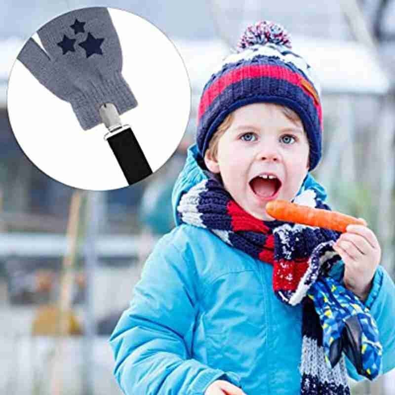 Pince à gants multi-usages pince à paire élastique pince à châle pince à jarretelle pour enfants en plein air mitaines de Ski accessoires Clips pince à gant