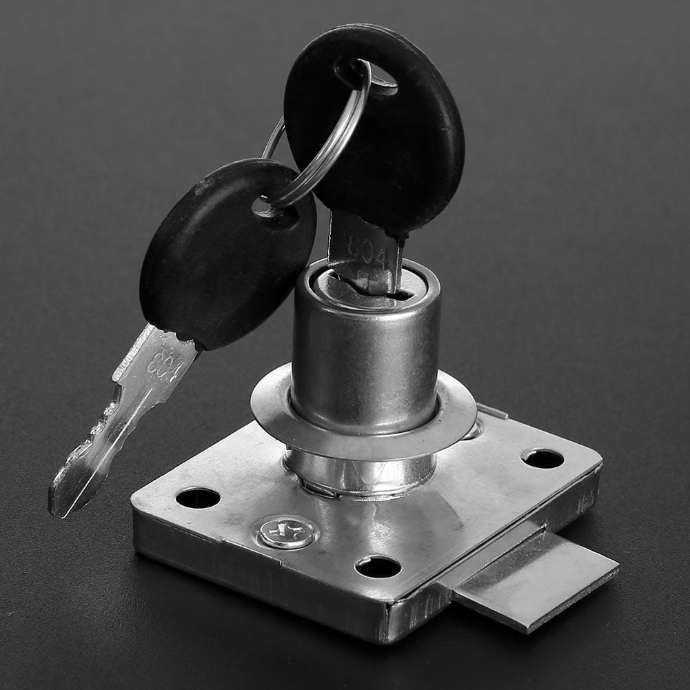 Cold Rolled Steel Drawer Lock Durable Desk Wardrobe Furniture Cabinet Lock Core with 2 Keys Security Hardware