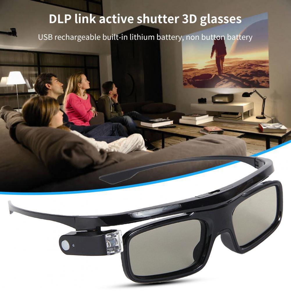 Lunettes 3D à haute transmission pour projecteur DLP LINK, à obturateur actif universel