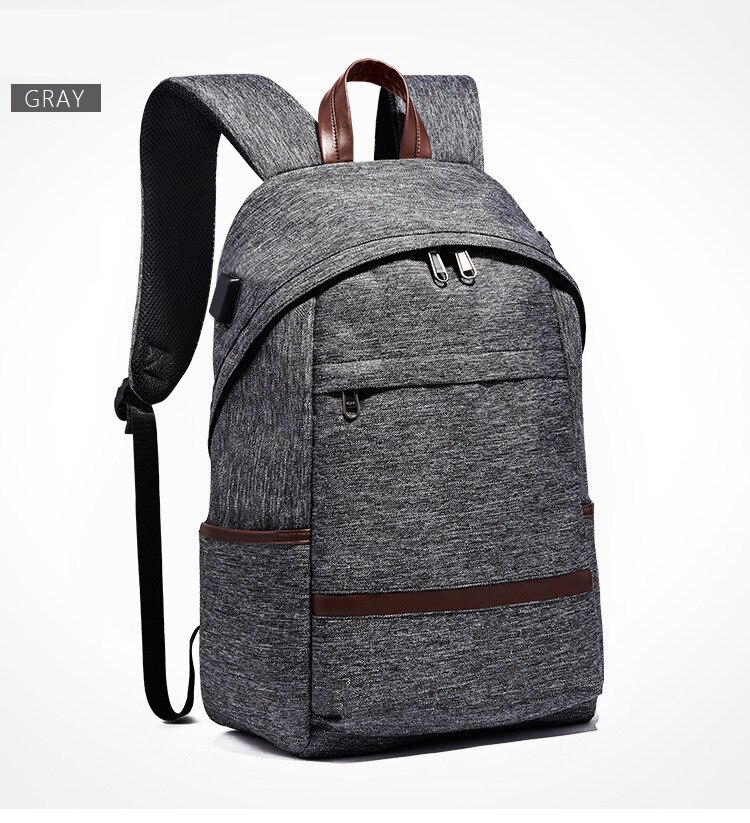 Nylon Backpack Men Laptop School Bag Fit 15.6Inch Notebook Waterproof Travel Mochila Light Weight Bagpack Rucksack PRAJNA: Backpack Gray