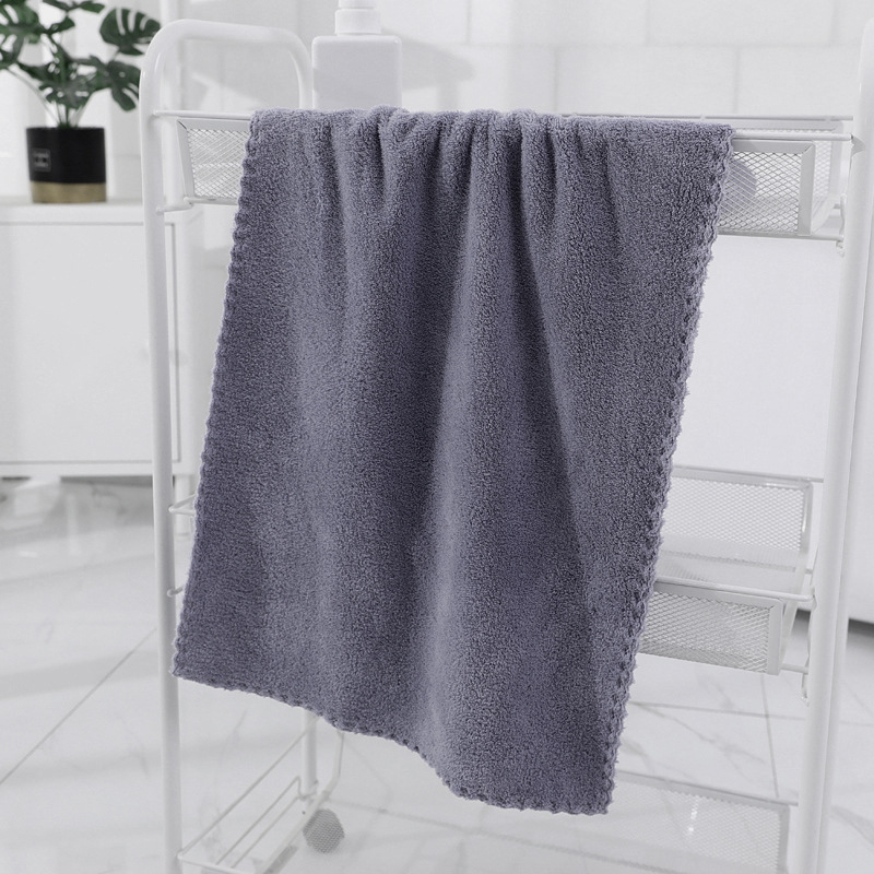 1Pc Kitchen Thicker Quick Dry Cloth for Cleaning Kitchen Towel Coraline Face Towel Microfiber Absorbent Bathroom Home Towels: Dark Grey