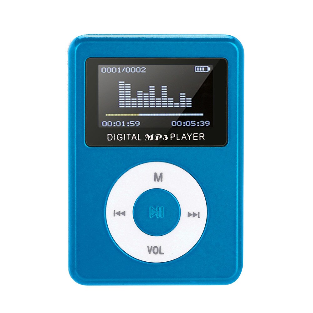 Best Selling Producten Usb Mini MP3 Speler Lcd-scherm Ondersteuning 32Gb Micro Sd Tf Card Player Lcd: Blauw