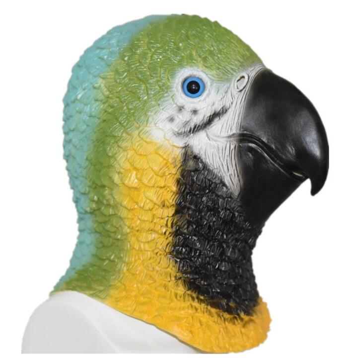 Novelty Parrot Mask Latex Rubber Animal Bird Head Mask for Halloween Cosplay Costume Party Props