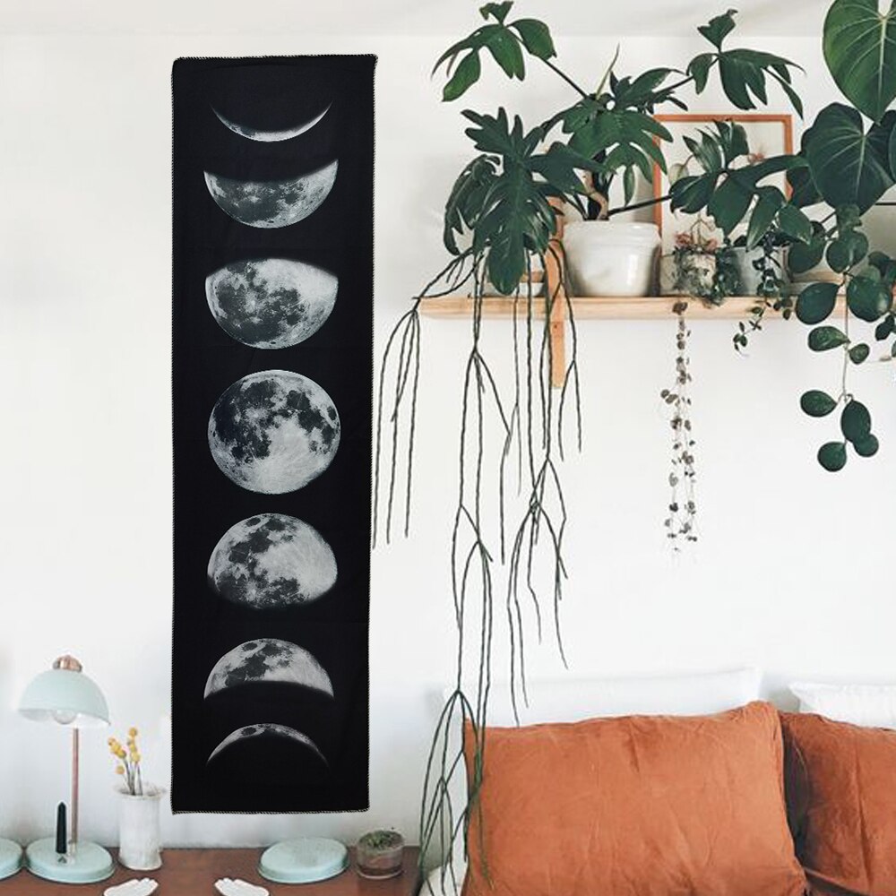 Moon Phase Tapestry Wall Hanging, Wall Art Decorations for Living room Bedroom Black and White Wall Art Tapestry Dorm Decor
