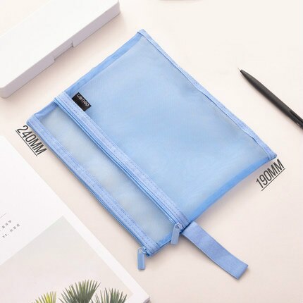 DELI Grid A4 Transparent File Bag Document Folder Zipper File Mesh A5 Paper Multi-layer Multi-layer Storage Portfolio Escolar: A1