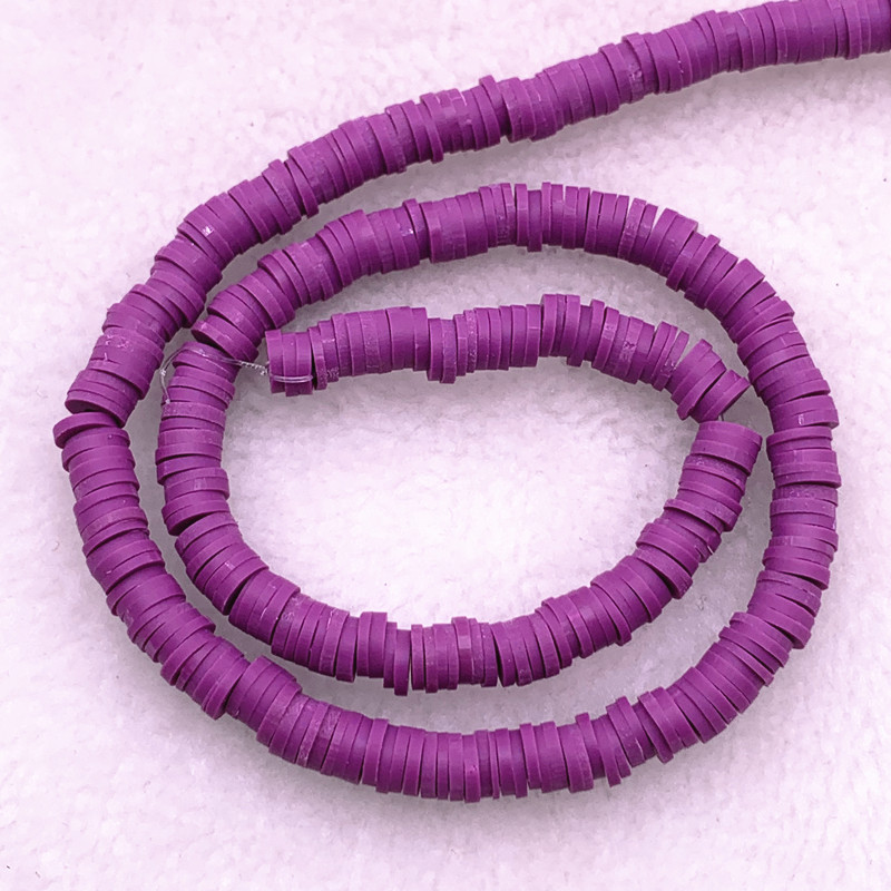 6mm Flat Round Handmade Polymer Clay Beads Spacers Loose Disc Bead for Jewelry Making Findings DIY