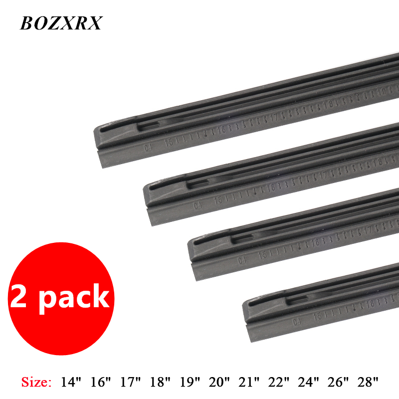Bozxrx 2pc ingen skärande bil metall torkarblad refill 8mm 16 " 22 " 24 " 26 " vindrute vindrutetorkare refills utbytesgummi