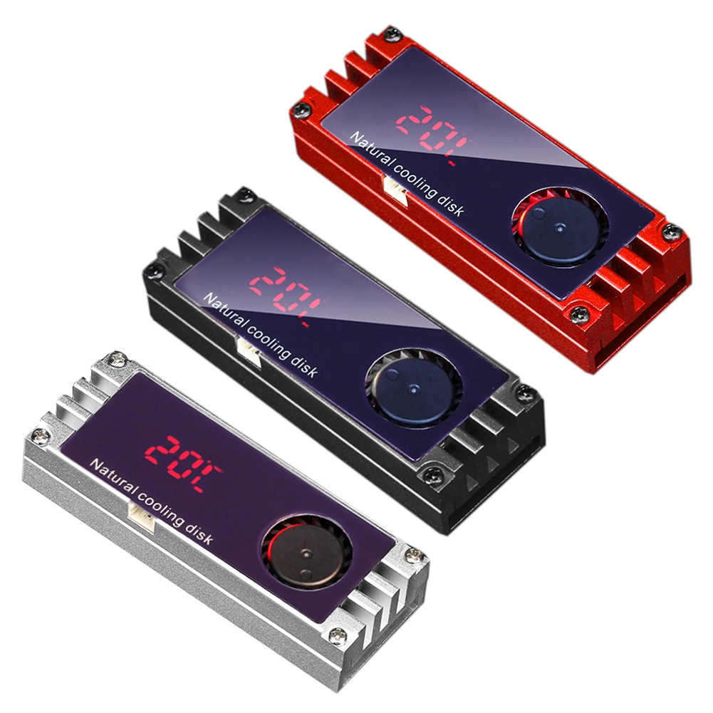 M2 SSD Kühlkörper Kühler Temperatur OLED Digital Anzeige M.2 2280 NVME SSD fest Zustand Festplatte Heizkörper Wärme Thermische Pad