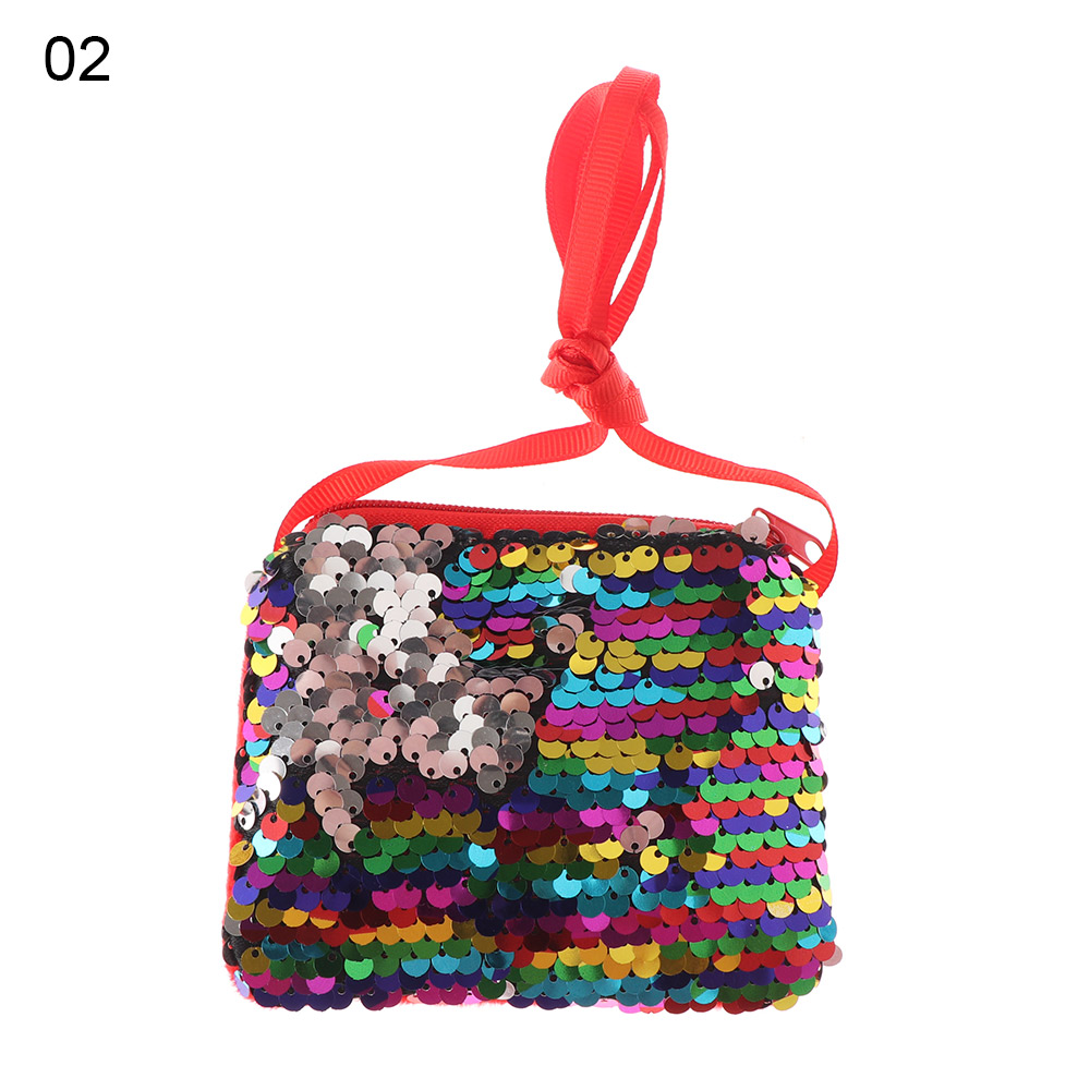 Mermaid Sequins Kids Children Coin Purse Wallet Girl Glittering Purse Women Handbag Party Zipper Clutch Bag Earphone Package