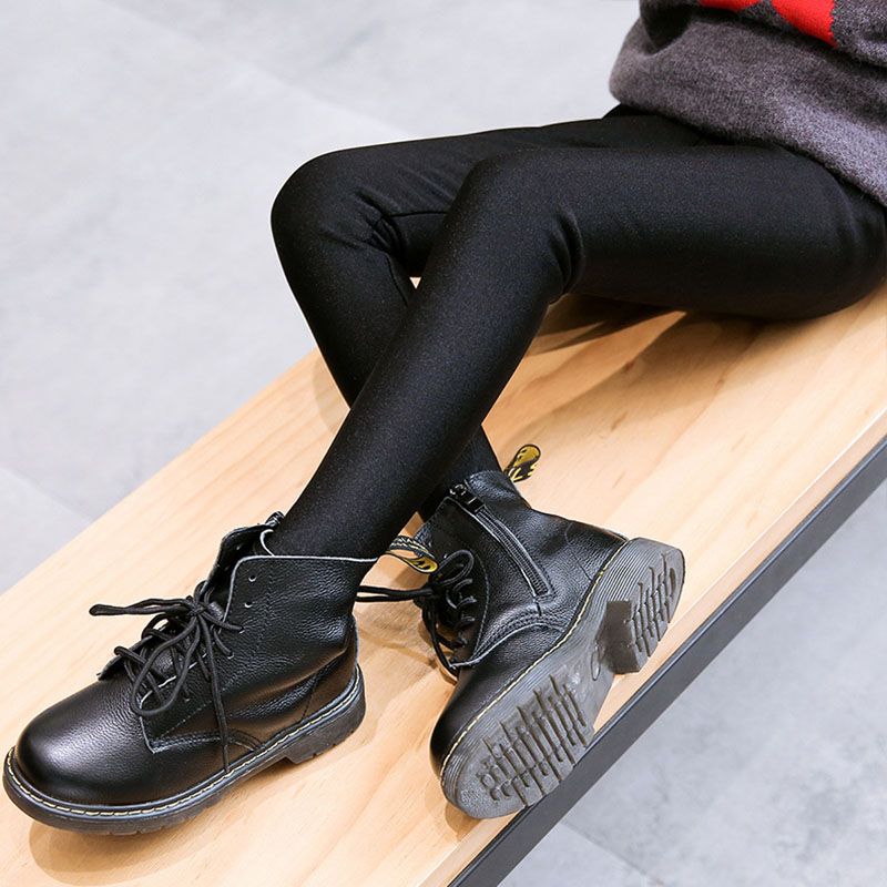 Warme Samt Winter Leggins Für Mädchen freundlicher Elastische Taille Glanz Hosen Jungen Hosen freundlicher Getry Gamaschen