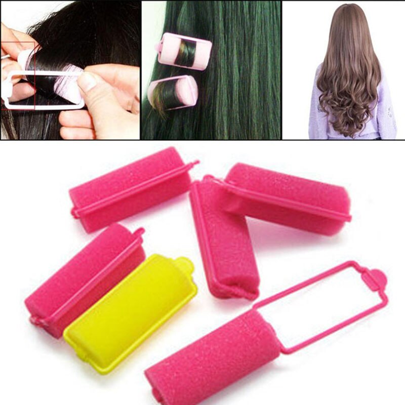 10pcs Gesp Zachte Spons Foam Hair Curler Roller Curling Styling Salon Kapper Kappers Hairstyling Twist Gereedschap Kit