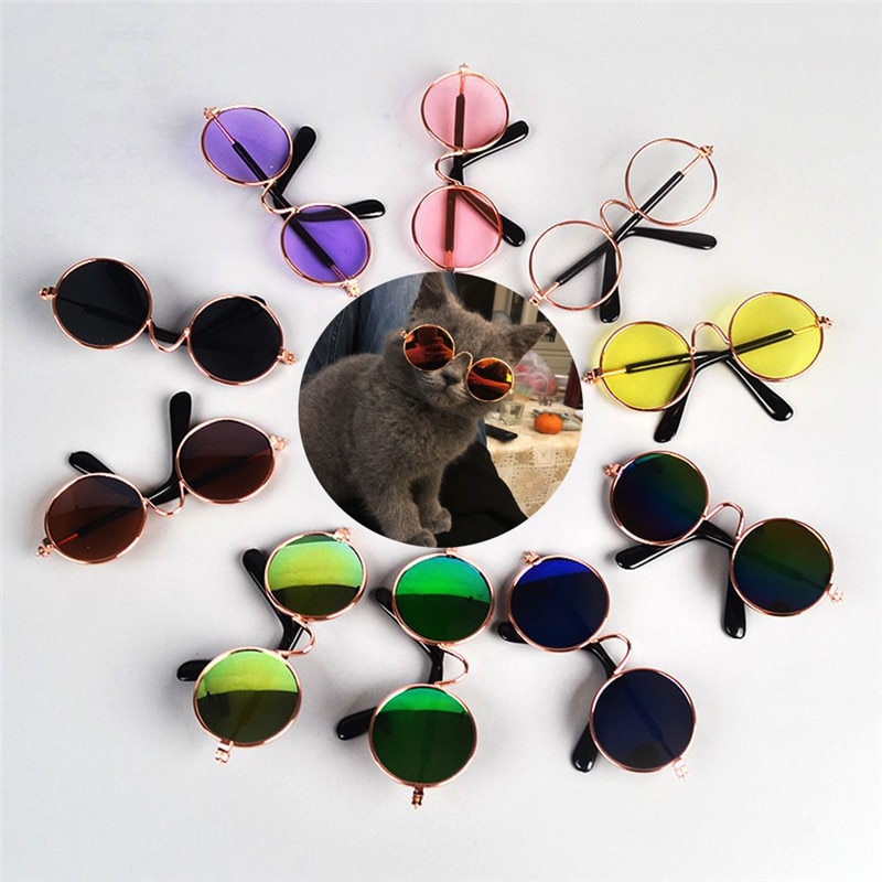 Offre spéciale Cool chat lunettes pour animaux de compagnie pour petit chien chat produits Eye-Wear chien lunettes de soleil pour animaux de compagnie fournitures pour animaux de compagnie Photos accessoires