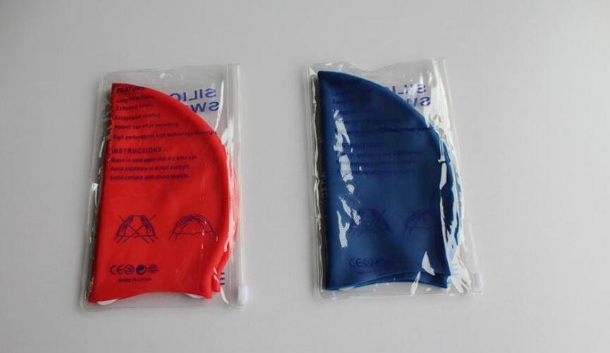 Silicone Swimming Caps Solid Color Swimming Caps With OPP Package for 16 year+