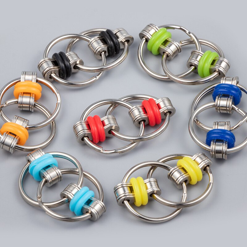 Flippy Chain Fidget Toy, Stainless Steel Key Ring Decompression Toy for Office Worker Autism ADHD
