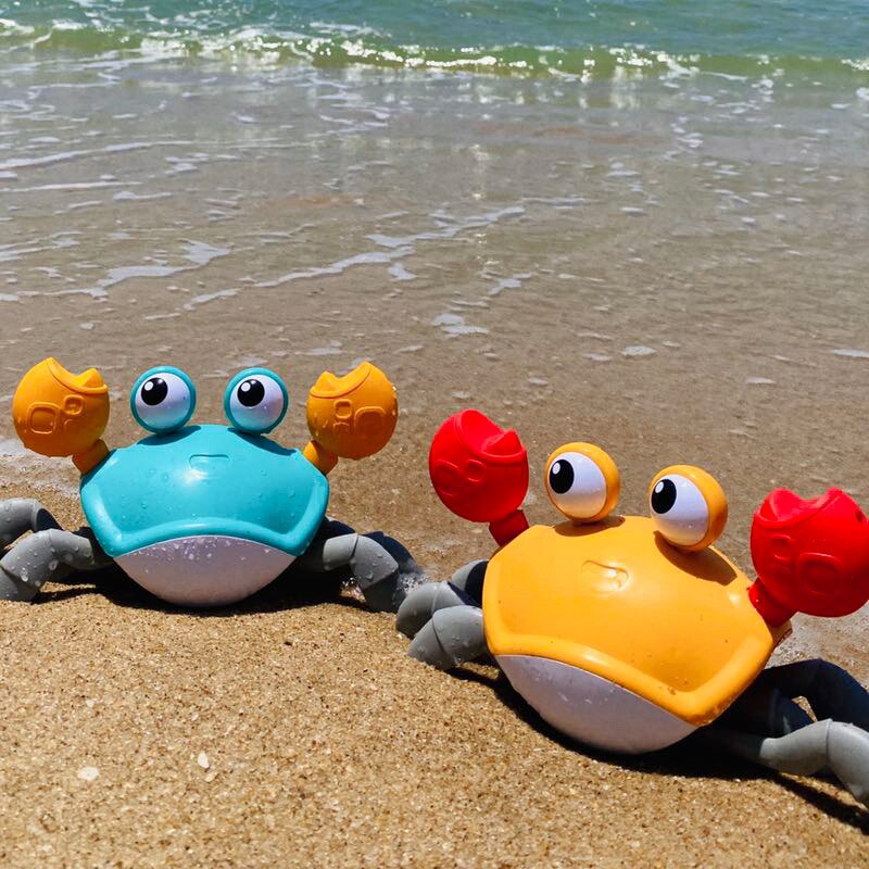 Baby badelegetøj stor krabbe baby spædbarn vand urværk legetøj strand legetøj til nyeste baby badekar sommerlegetøj til børn