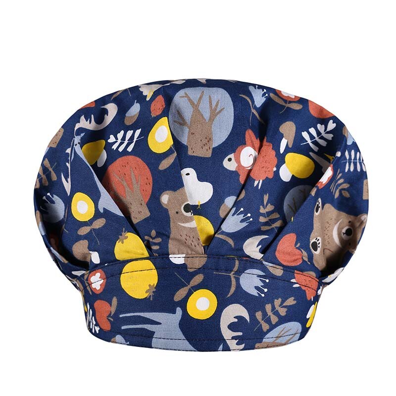 Restaurant Chef Work Hat Elastic Hat with Sweat Towel Cooking Cap Kitchen Hotel Work Hat Adjustable Animal Printing Catering Cap: 4