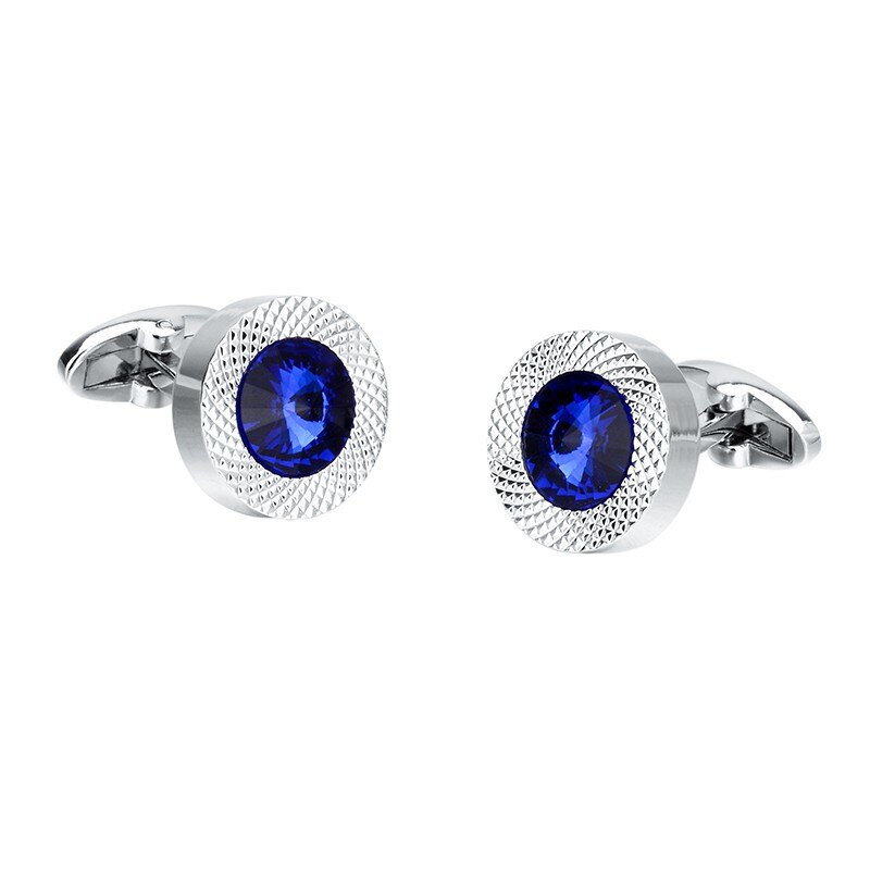 Men's Cufflinks Blue Crystal Tapered Cufflinks French Shirt Cufflinks Adjustable Cufflinks cufflinks: fashion