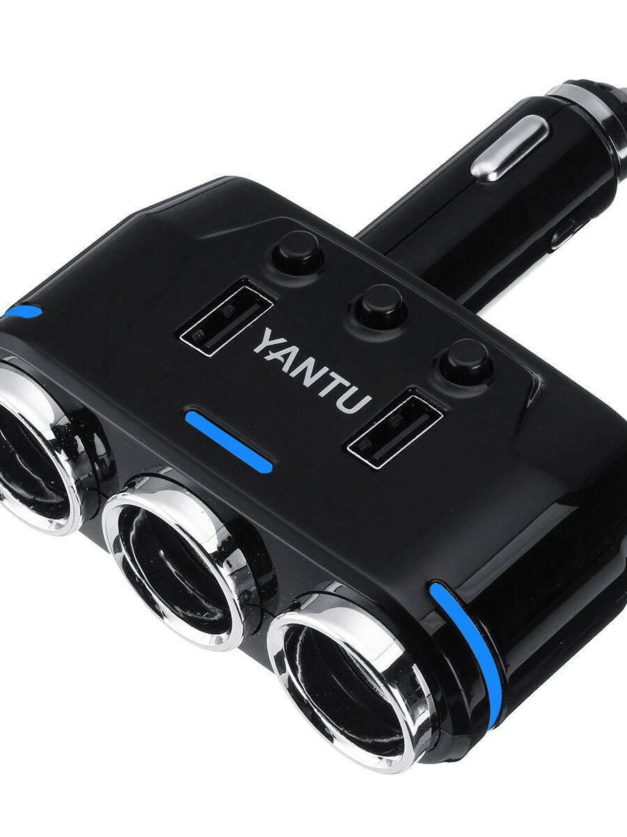 Cargador de coche con puerto USB Dual de 3 vías, adaptador divisor para mechero de coche
