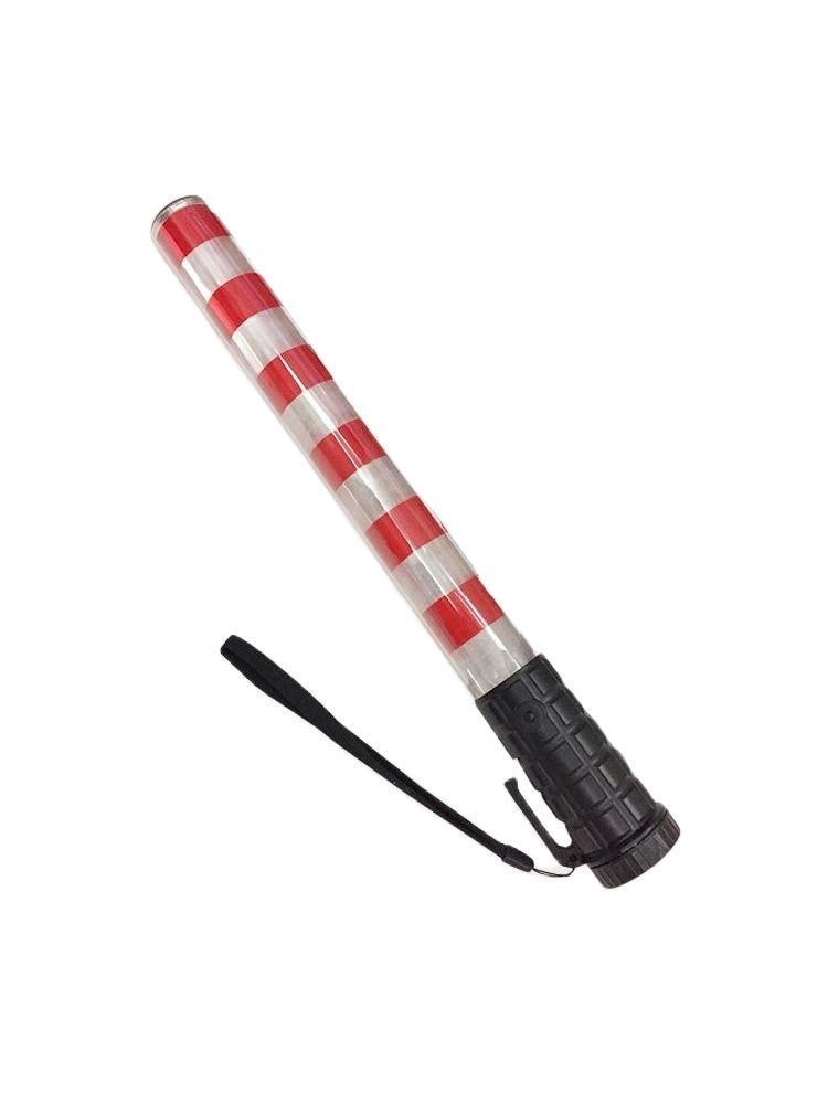 Bastón de tráfico de advertencia LED intermitente, tubo rojo y blanco recargable de 40CM, con botón e imán