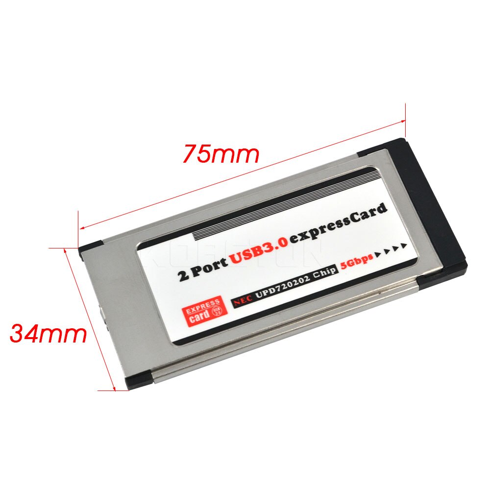 Kebidumei Super Vitesse Express Carte ExpressCard 34mm à 5gbps Double 2 Ports USB 3.0 Carte Ajouter Sur Cartes