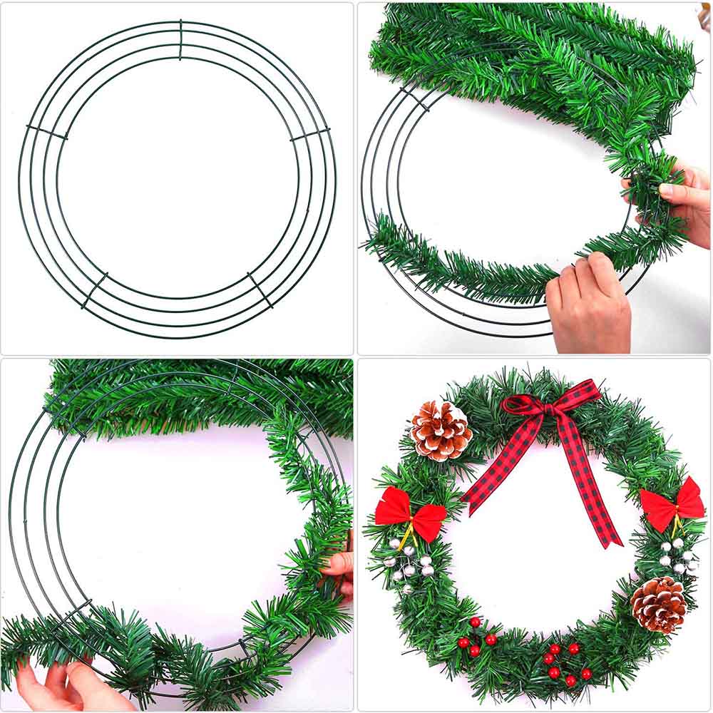 10Pcs Kerst Metalen Decoratie Krans Kerst Metalen Krans Ring Bruiloft Decoratieve Krans Metalen Krans Frames