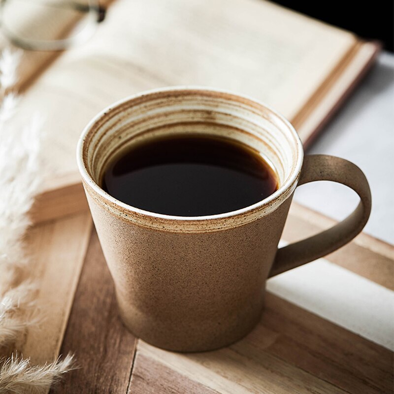 Handmade Retro Coffee Cup Stoneware Coffee Cup and Saucer Set Art Cup and Saucer Dessert Milk Water Cup Breakfast Cup