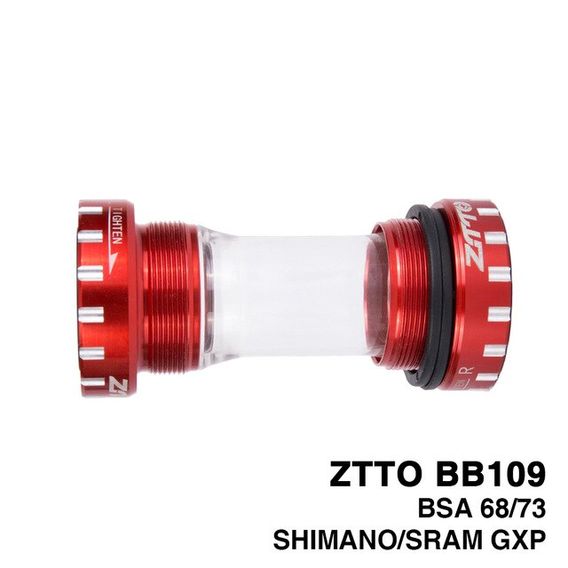 ZTTO BB109 Bicycle Bottom Bracket BB68 BSA68 bsa73 For 24mm K7 22mm GXP Crankse MTB Road Bike Parts Bicycle Accessories: BB109 red