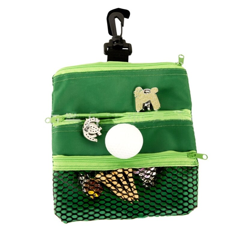 Multi-layered Zipper Portable Storage Golf Ball Bag Durable Large Capacity Pack PXPF