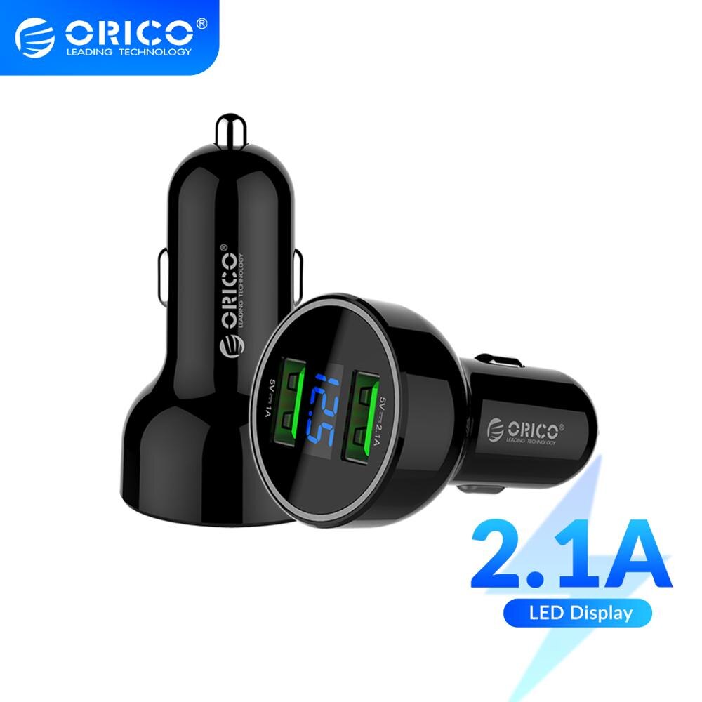 Orico UPK-2U Smart Car Charger Met Lcd-scherm Snel Opladen Adapter Voor Mobiele Telefoon Tablet Dual Output Usb Autolader