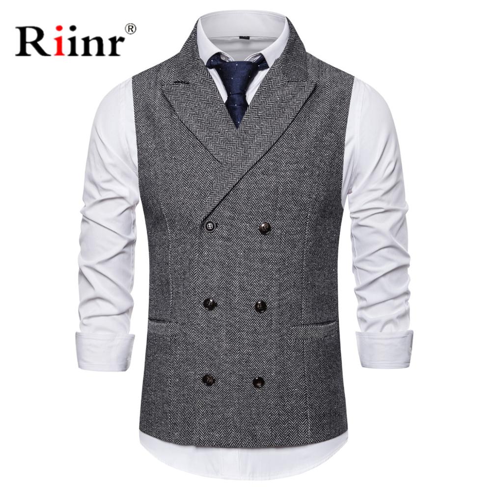 Men's Classic Slim Fit Chain Vest Brand Double Breasted Vest Waistcoat Men Wedding Business Casual Tuxedo Vests Gilet